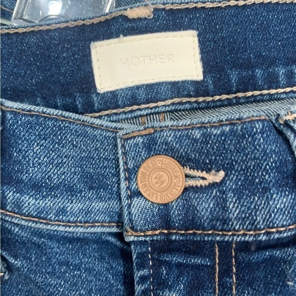 Mother Jeans The Hustler Two Step Ankle Fray in The Buck Stops Here